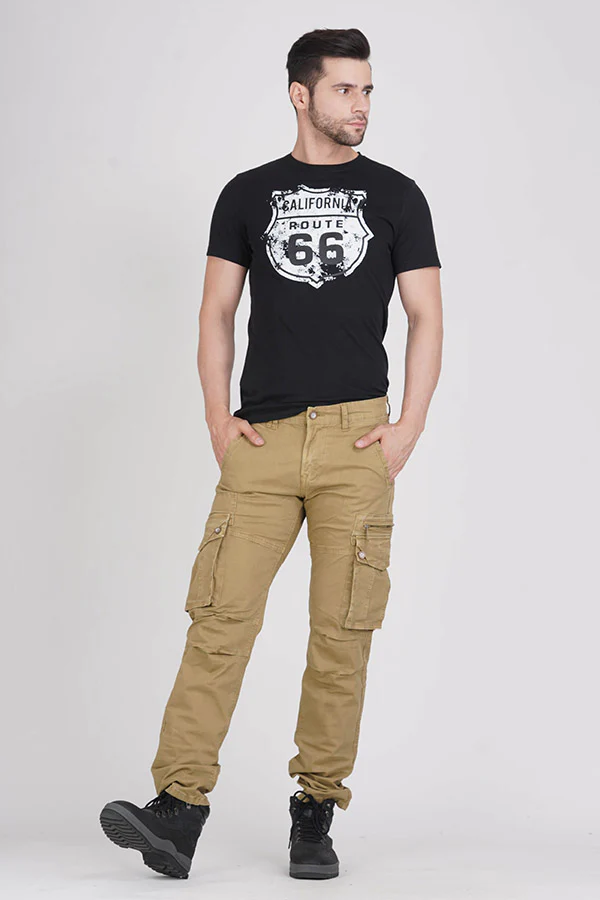 Lt Khaki Regular Fit Cargo Pant - Image 2
