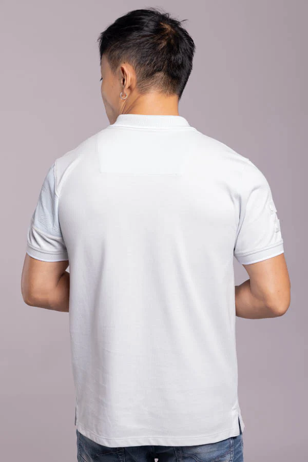 Baby Blue Half Sleeves Pique Polo Tee - Image 5