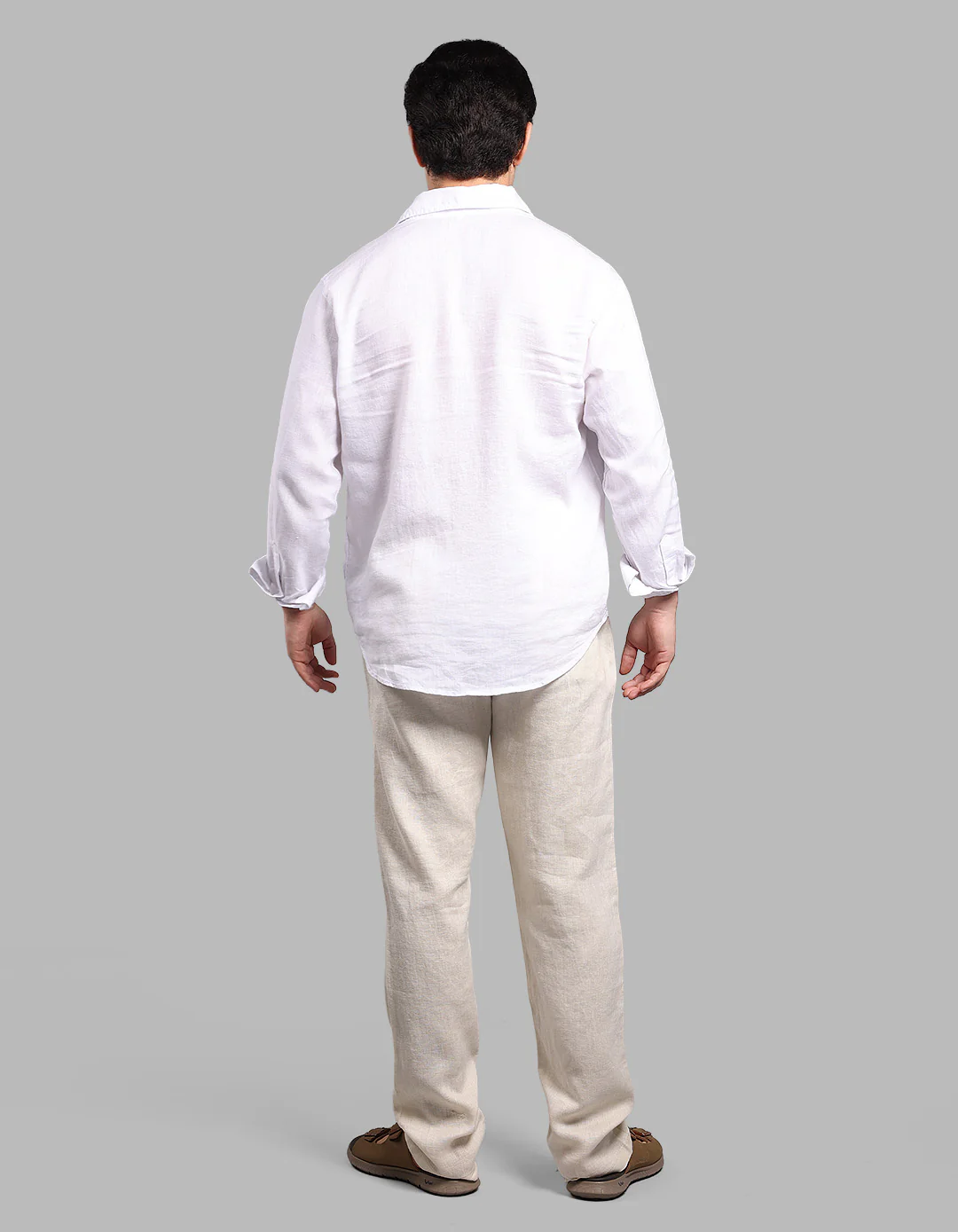 Beige 100% Linen Chino Pant - Image 5