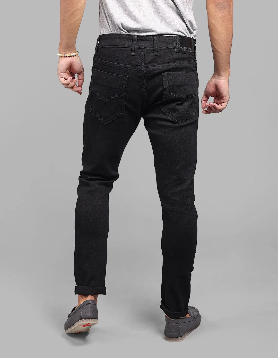 Black 5 Pocket Low-Rise Ankle Length Stretch Jeans - Image 5