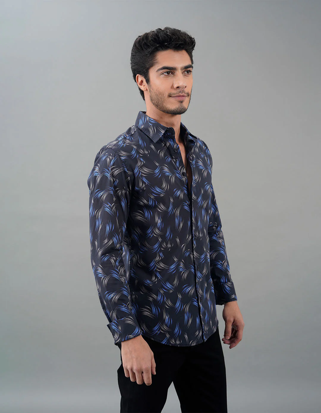Black Full Sleeves Printed Shirt - Image 4