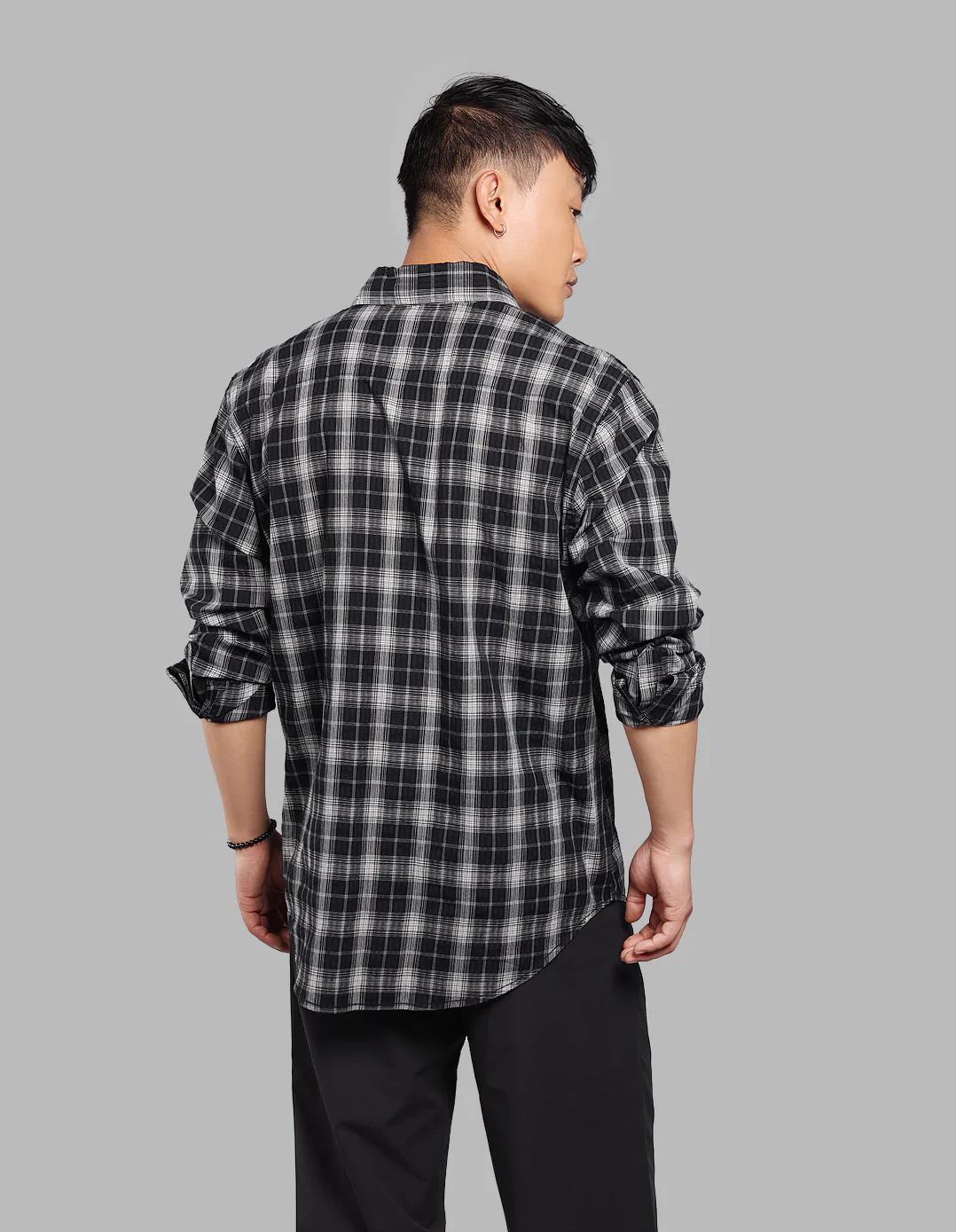 Black Full Sleeve Check Shirt - Image 5