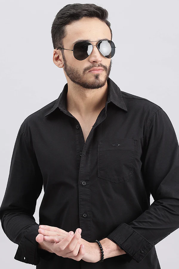 Black Full Sleeve Solid Shirt - Image 6