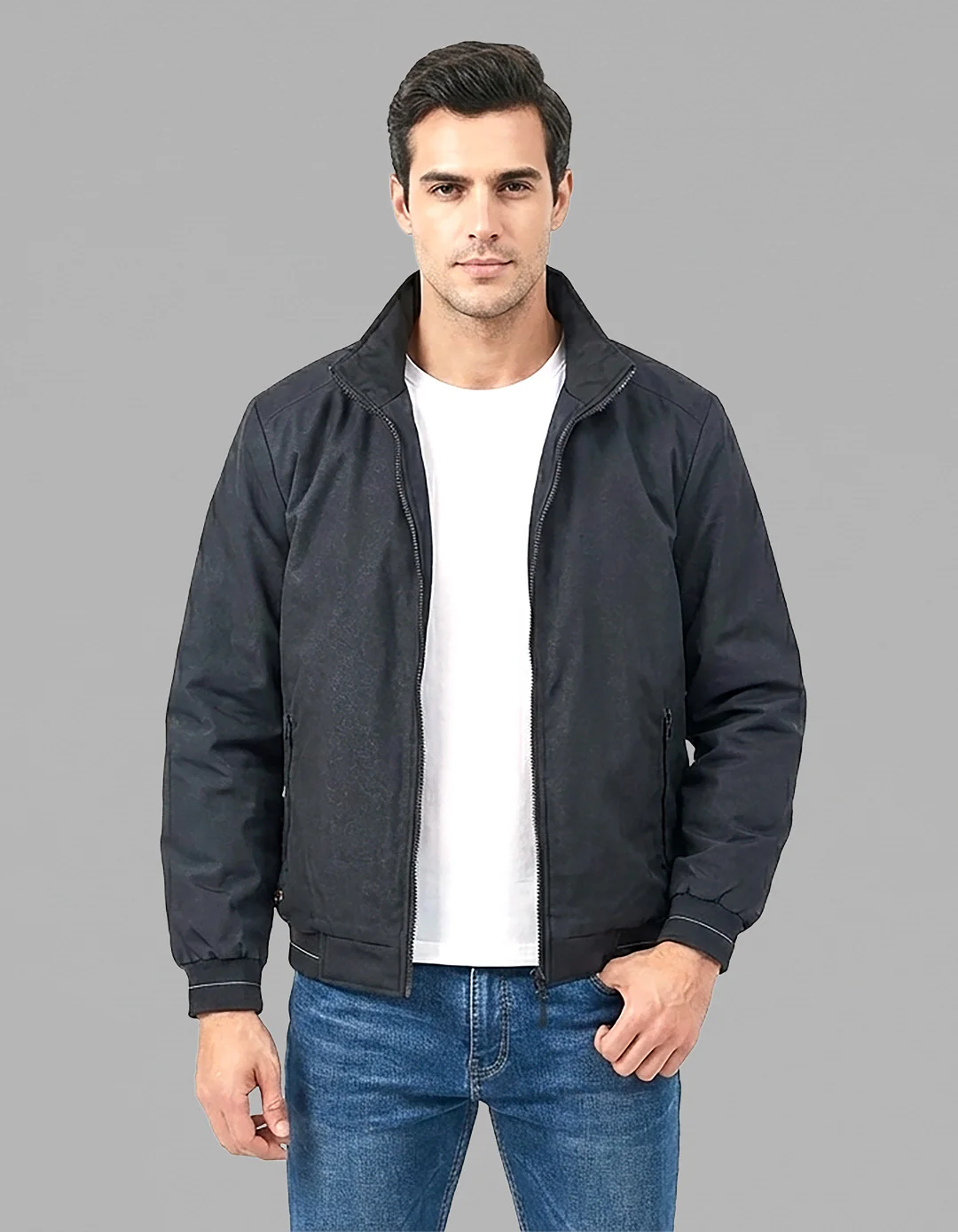 Black Full Sleeves Lightweight Jacket