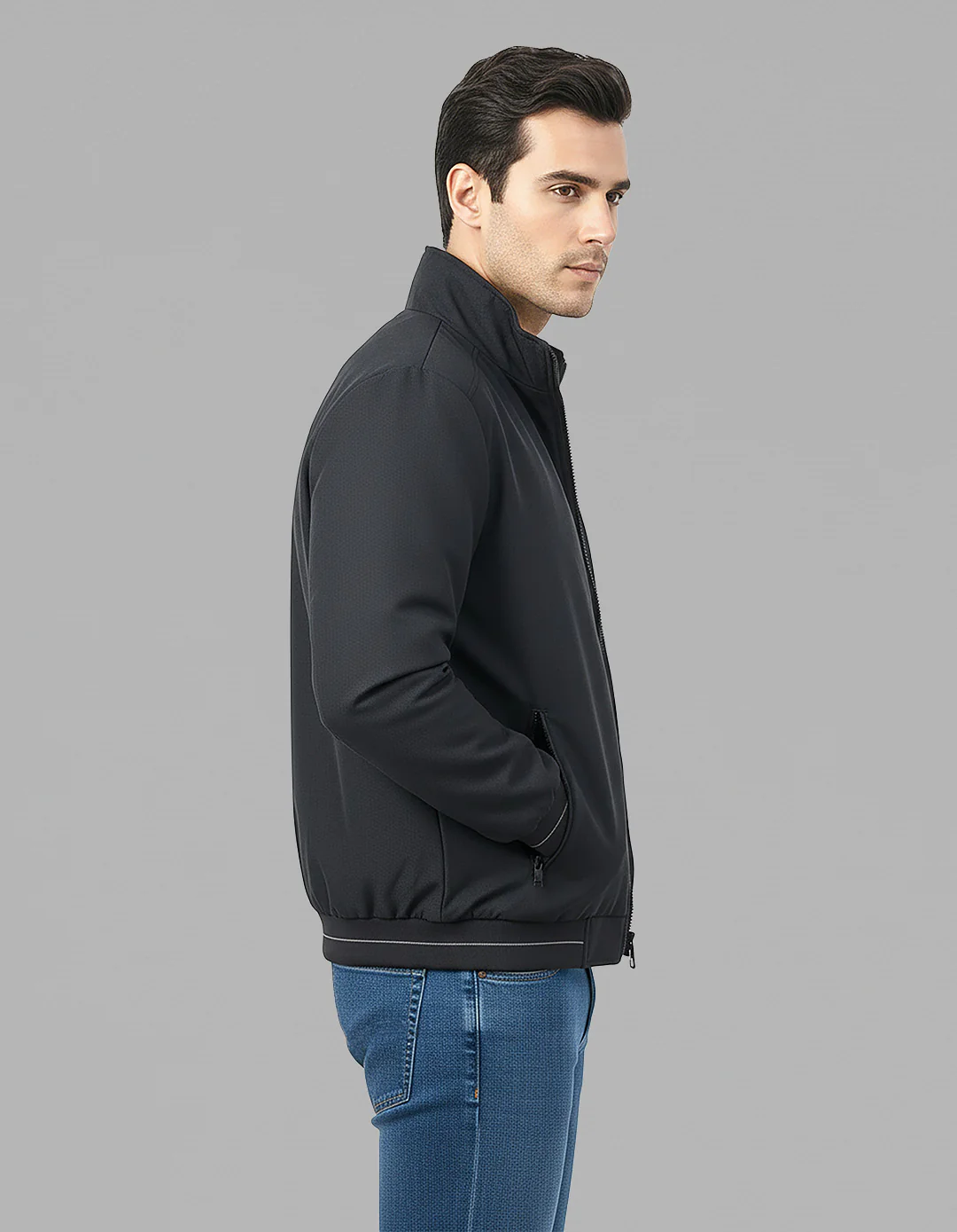 Black Full Sleeves Lightweight Jacket - Image 4