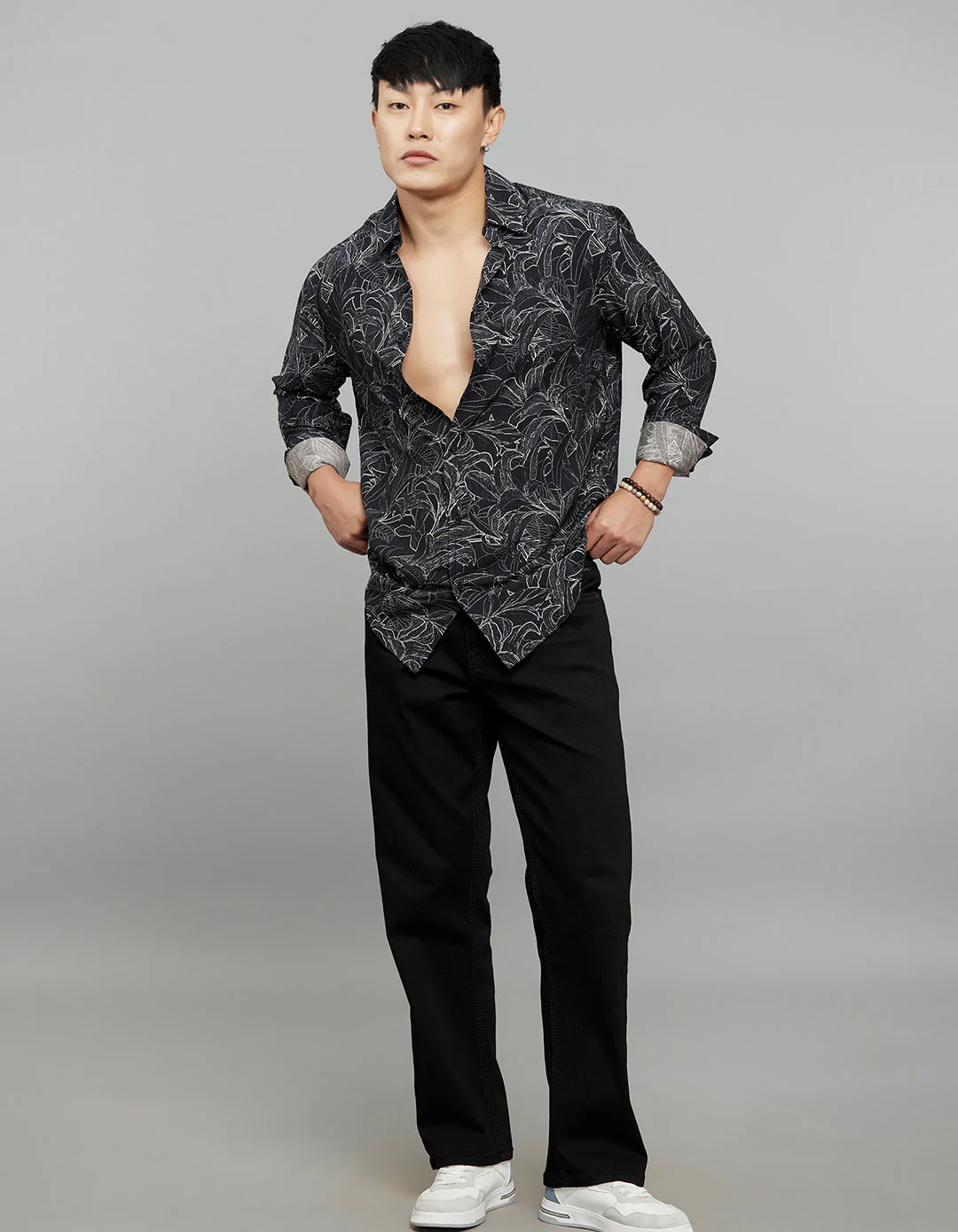 Black Full Sleeves Printed Shirt - Image 2