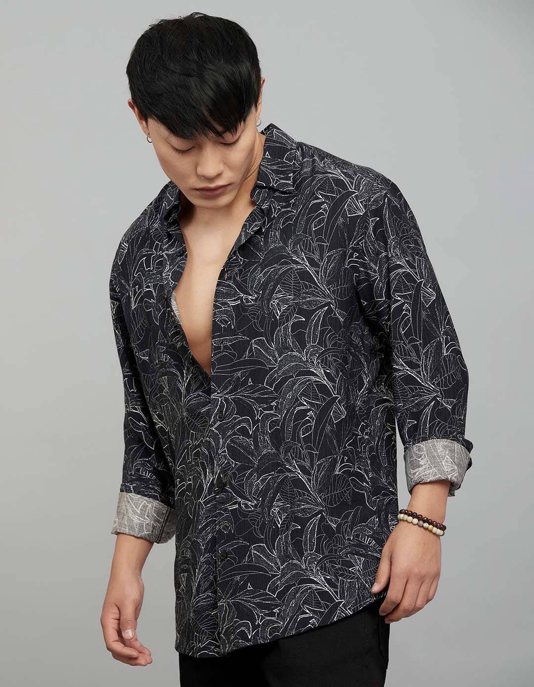 Black Full Sleeves Printed Shirt - Image 3