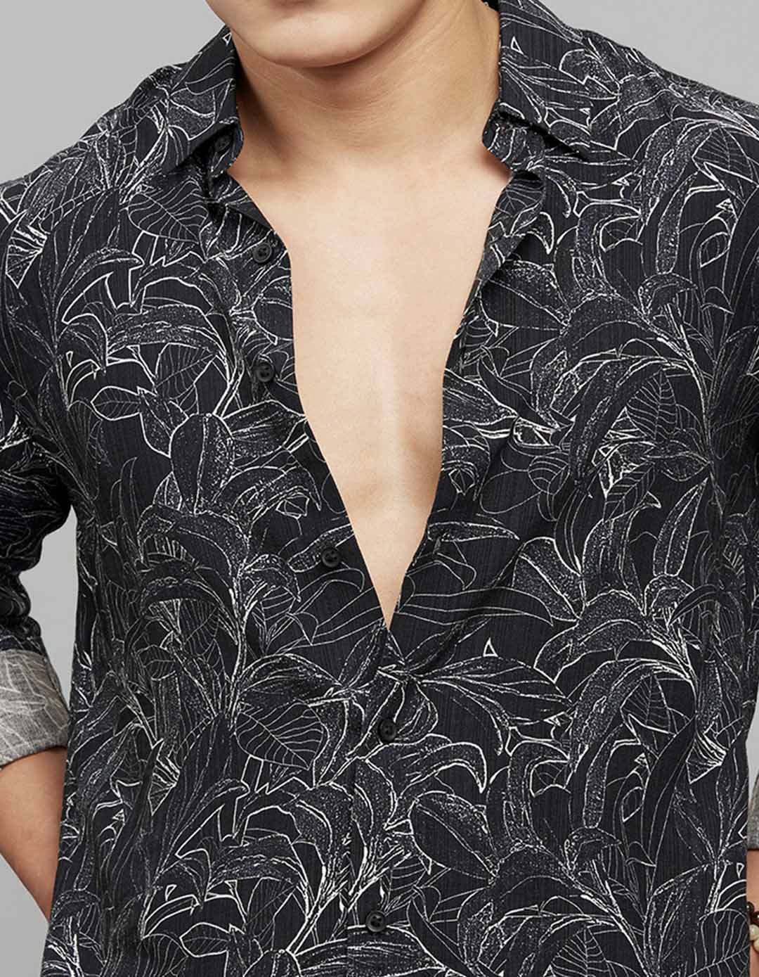 Black Full Sleeves Printed Shirt - Image 5
