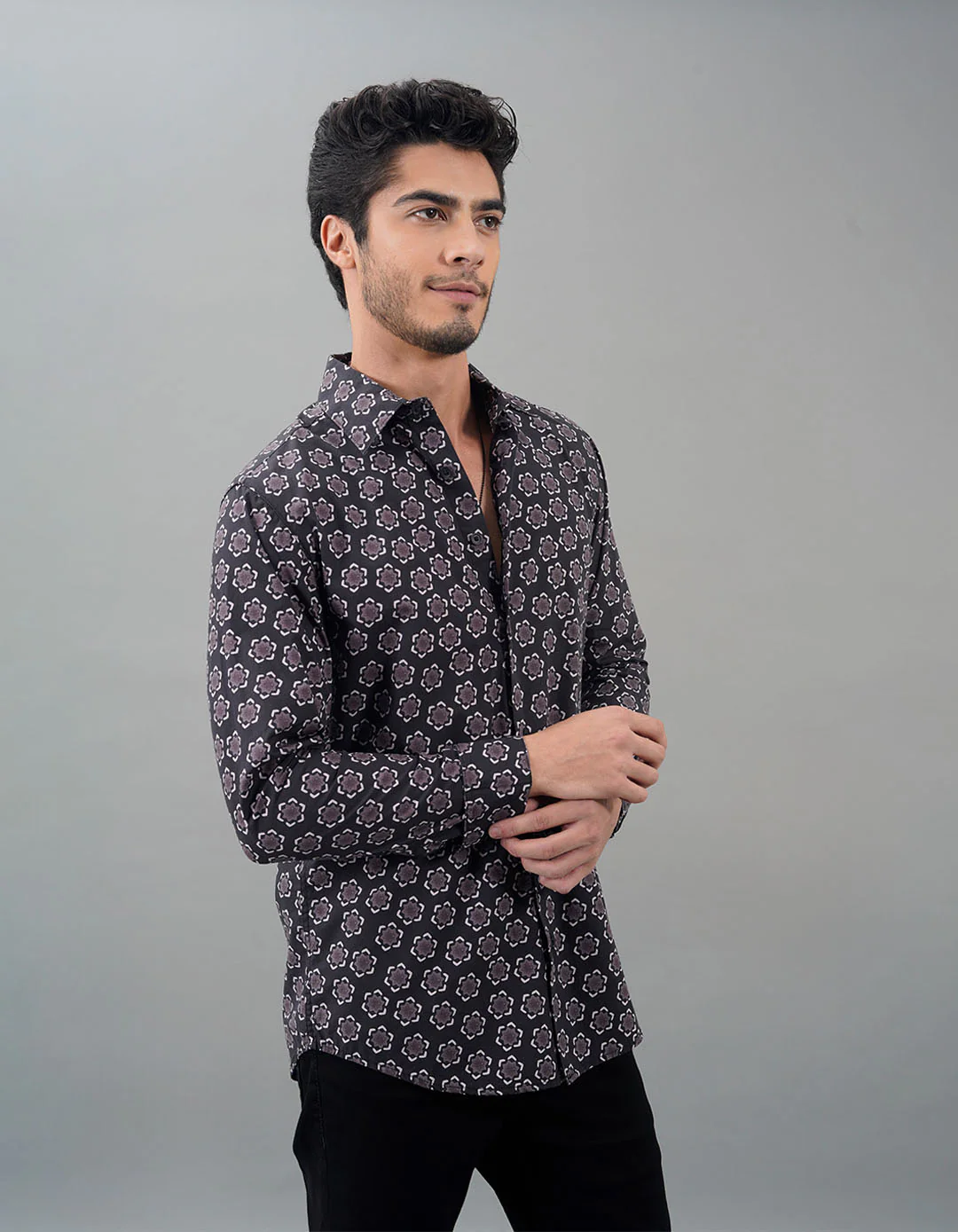 Black Full Sleeves Printed Shirt - Image 4