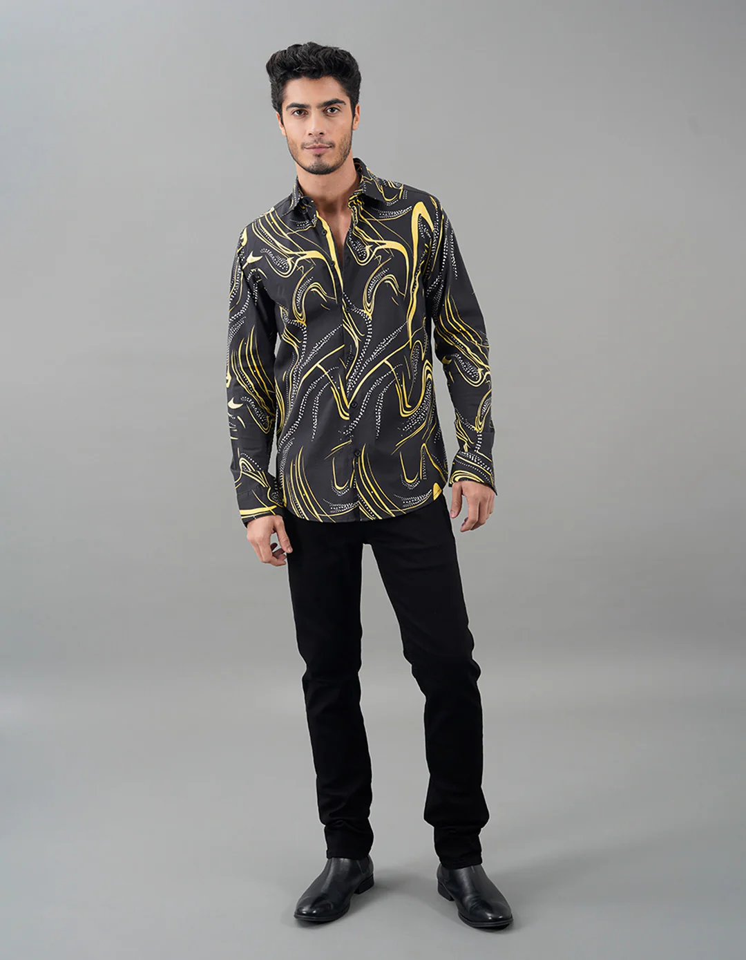 Black Full Sleeves Printed Shirt - Image 2