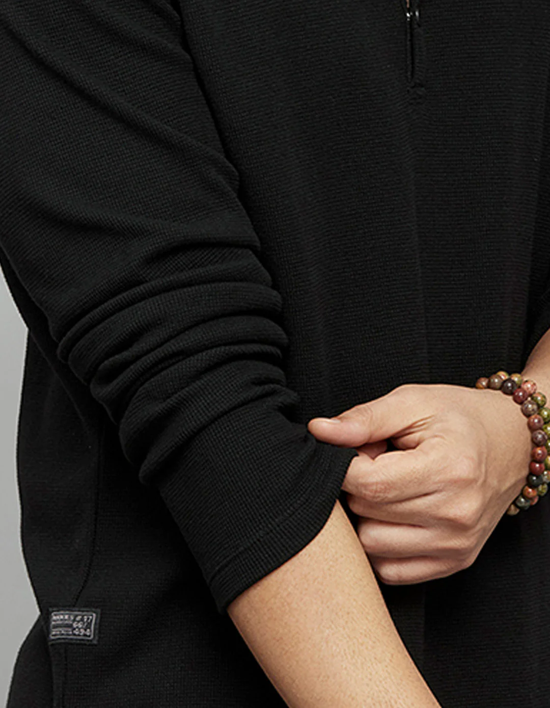Black Full Sleeves Round Neck Tee - Image 6