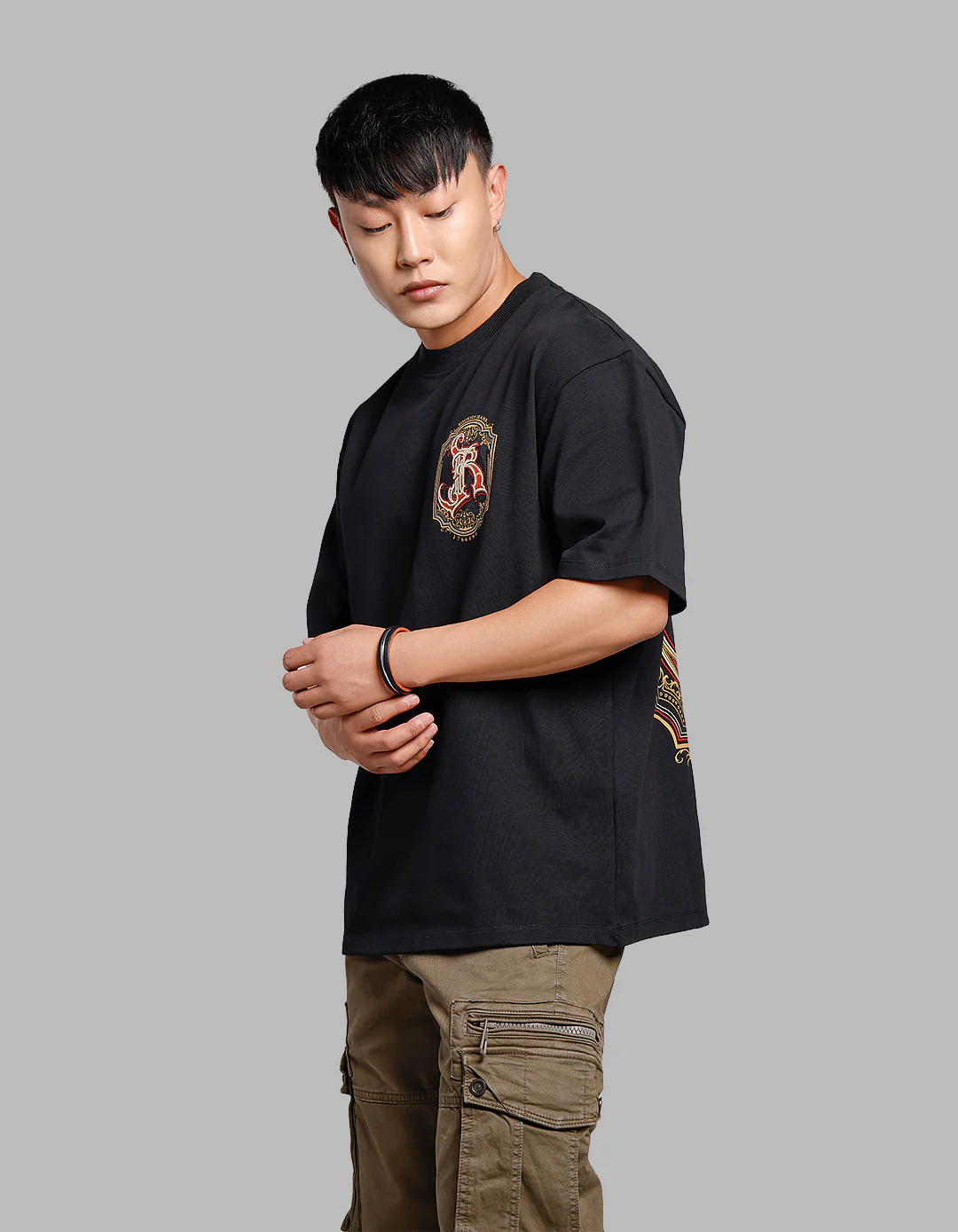 Black Half Sleeves Oversize Tee - Image 3