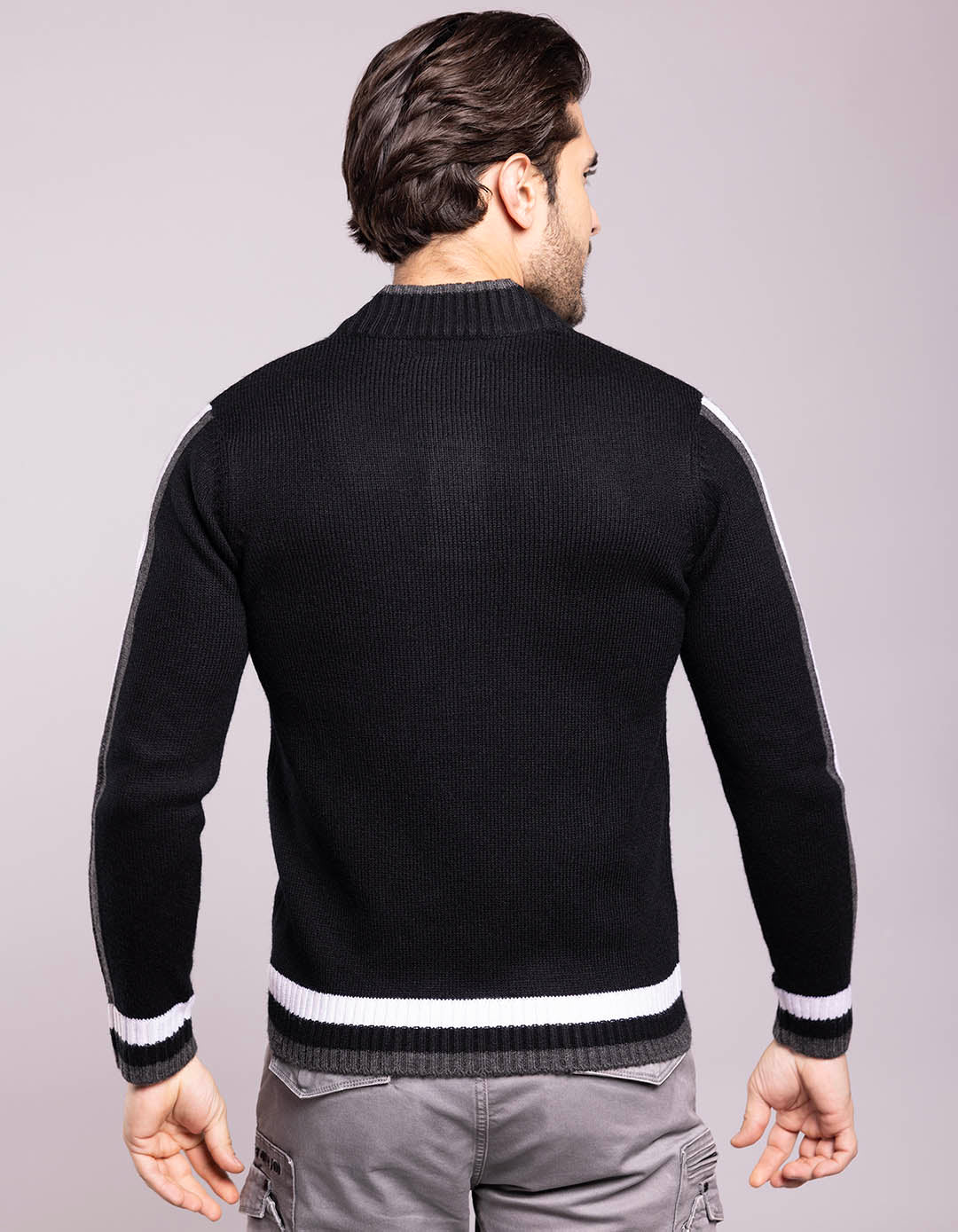 Black High Neck Pullover Sweater - Image 5