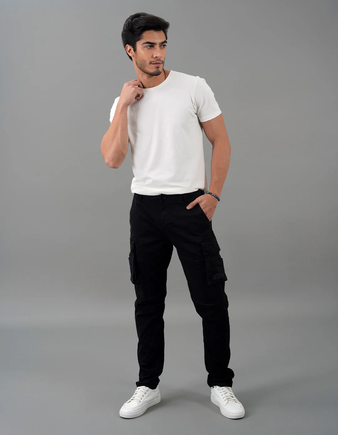 Black Regular Fit Cargo Pant - Image 2