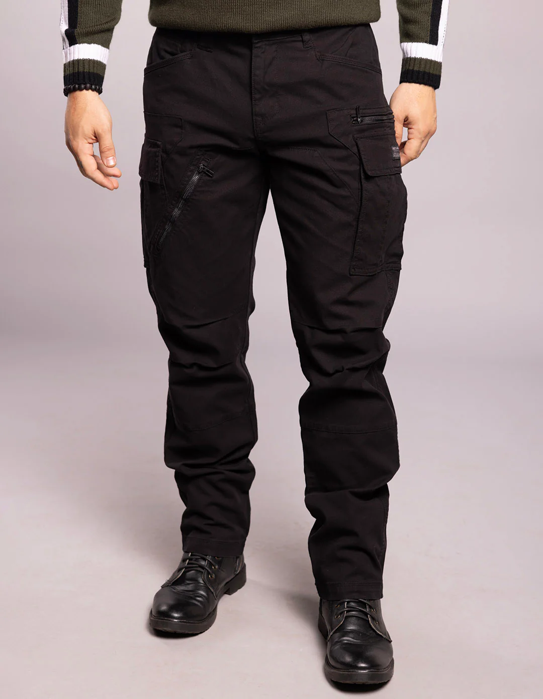 Black Regular Fit Cargo Pant