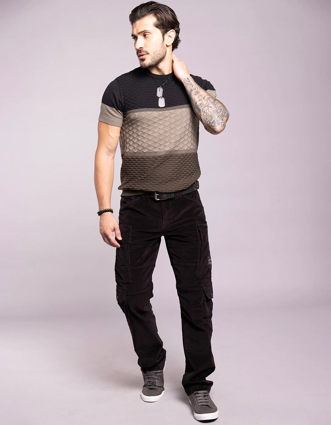 Black Regular Fit Cargo Pant - Image 2