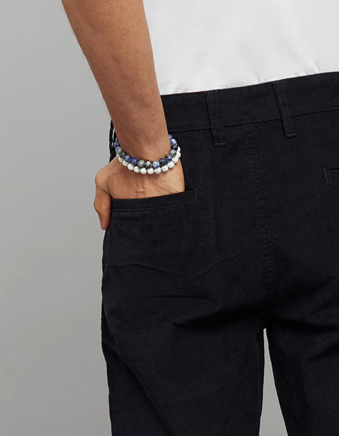 Black Regular Straight Fit Corduroy Chino - Image 6