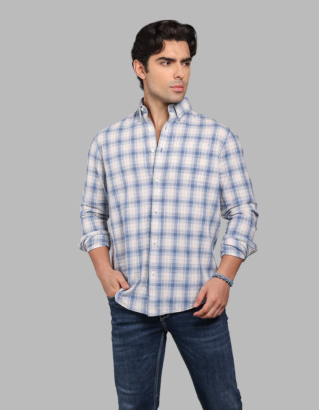 Blue Full Sleeve Check Shirt