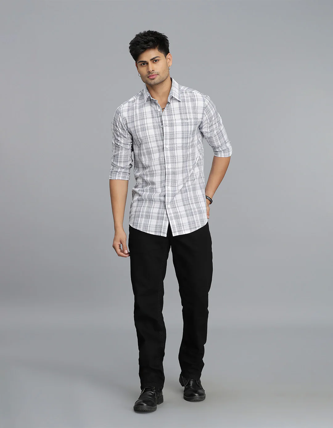 Blue Full Sleeves Check Shirt - Image 2