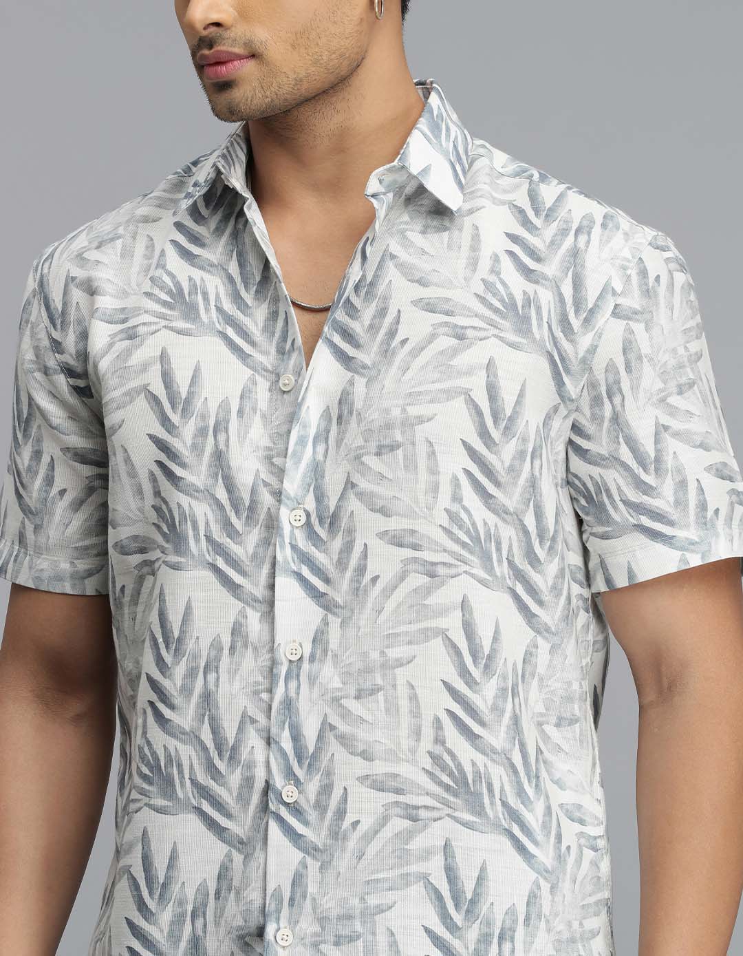 Blue Half Sleeves Printed Shirt - Image 6
