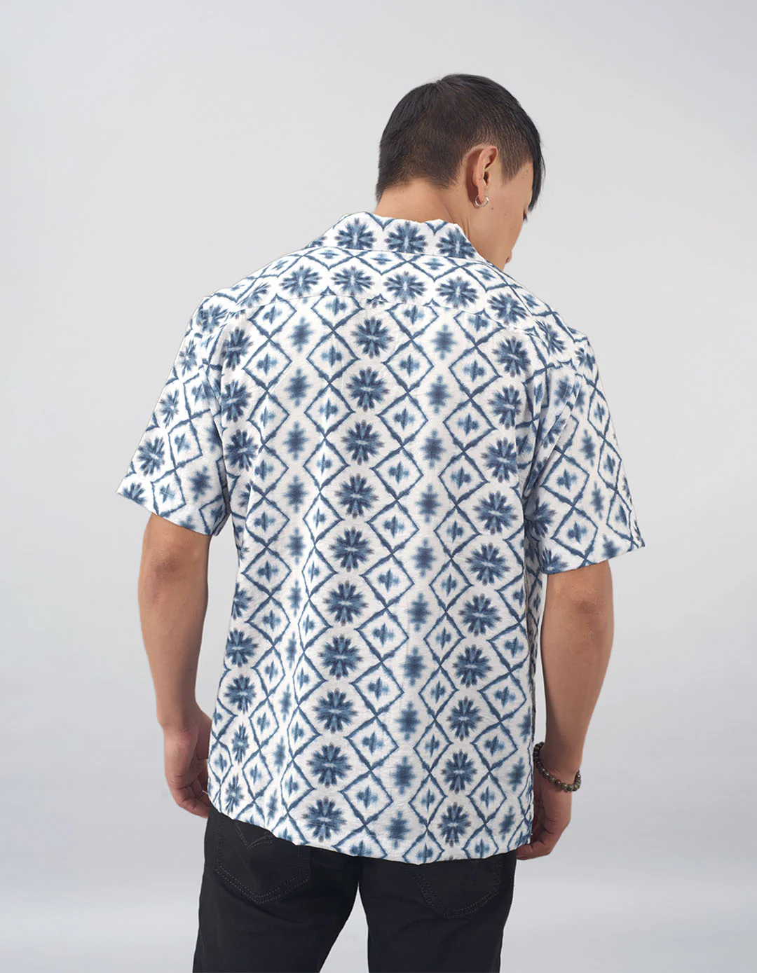 Blue Half Sleeves Printed Shirt - Image 4