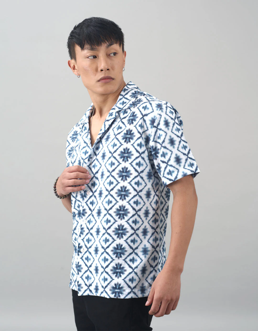 Blue Half Sleeves Printed Shirt - Image 5