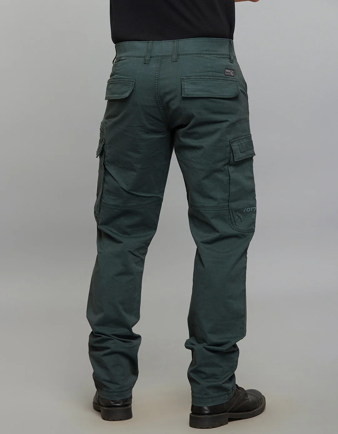 Bottle Green Comfort Straight Fit Stretch Cargo Pants - Image 6