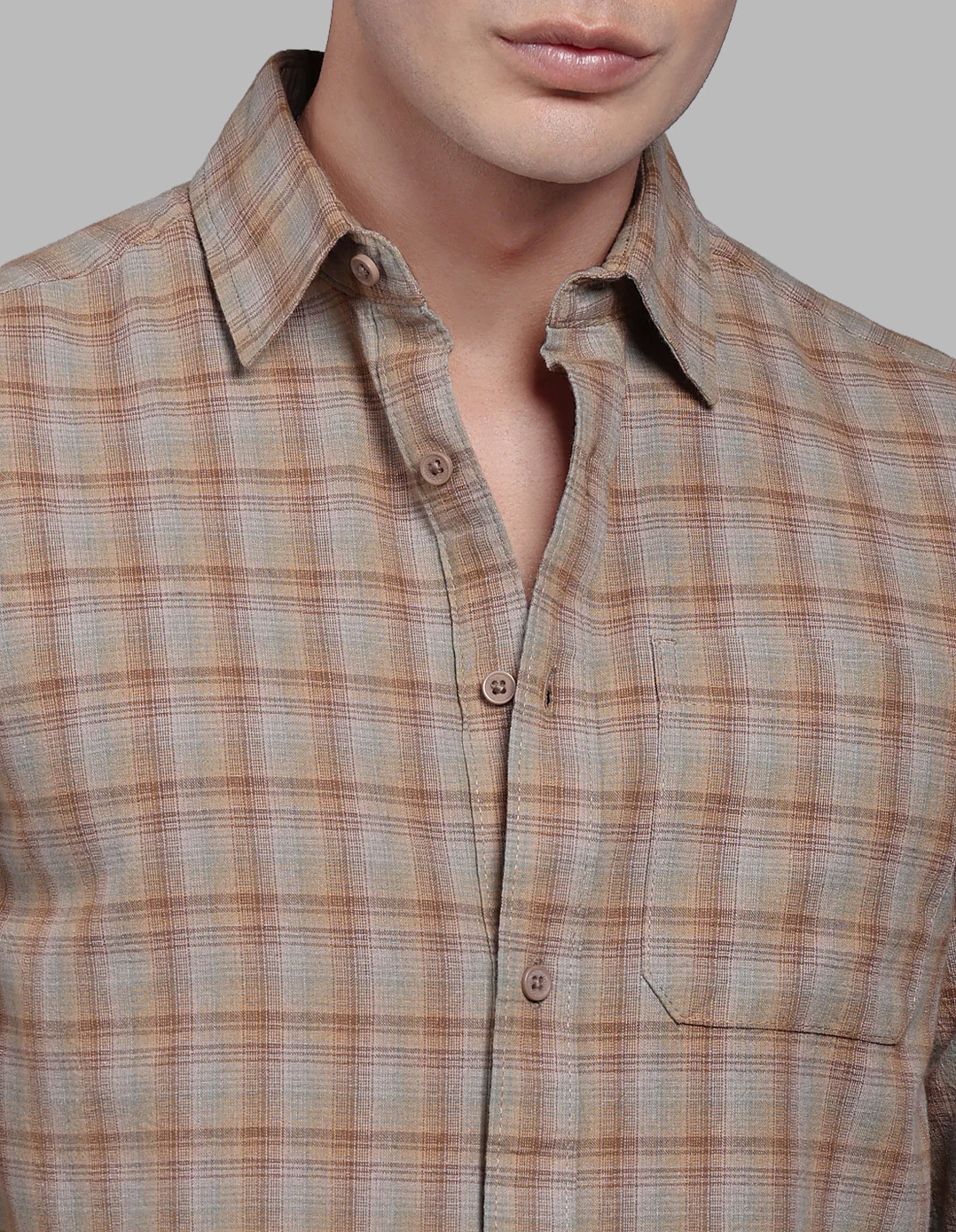Brown Pista Full Sleeve Check Shirt - Image 6