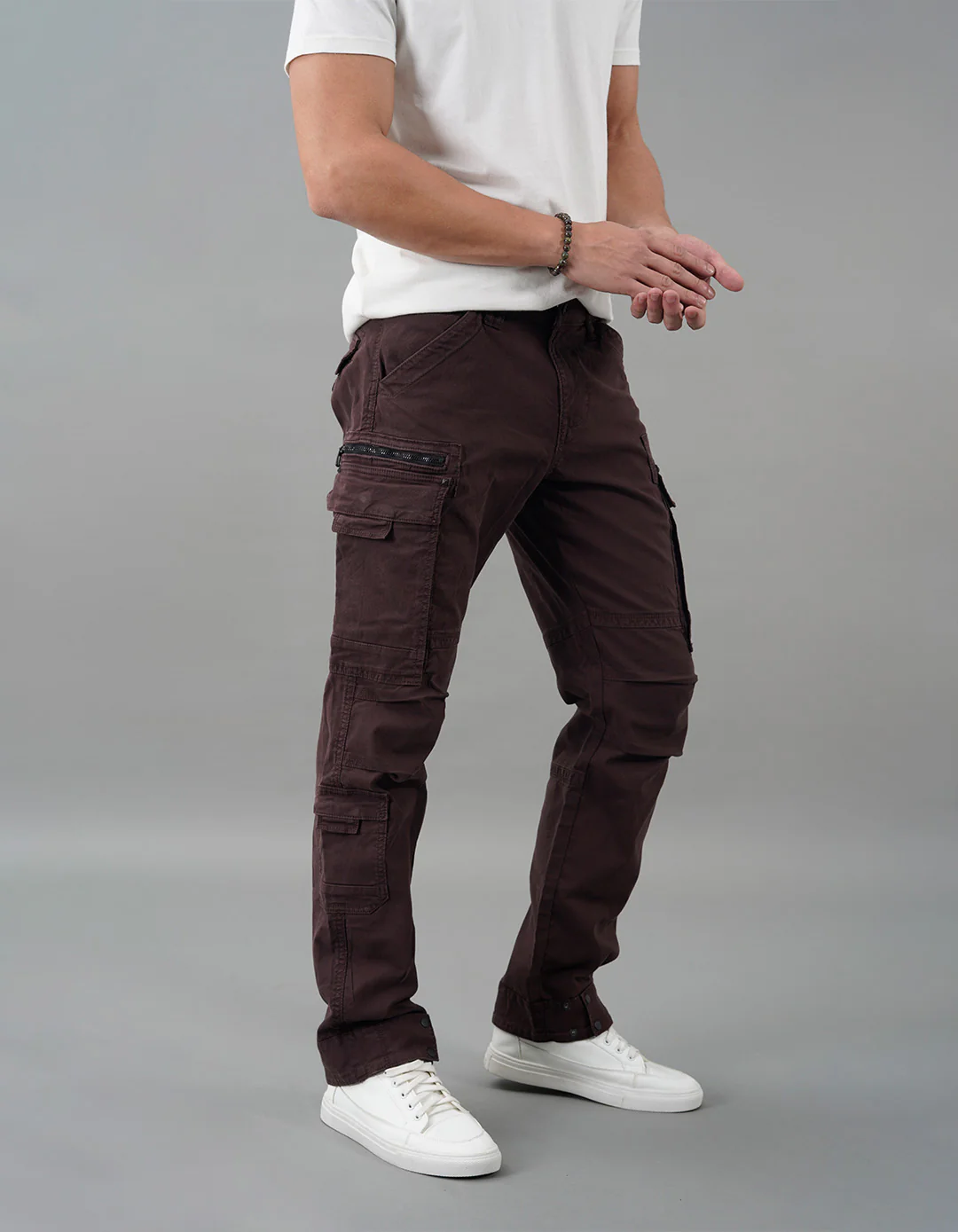 Brown Slim Fit Cargo Pant - Image 5
