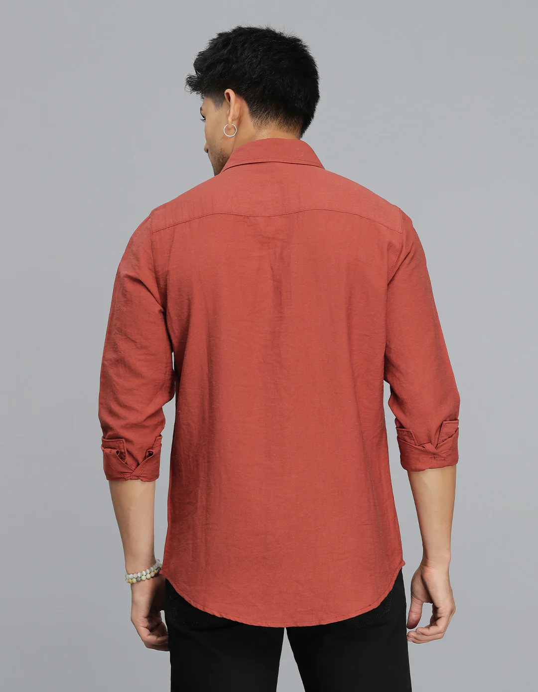 Burgundy Full Sleeves Solid Shirt - Image 4