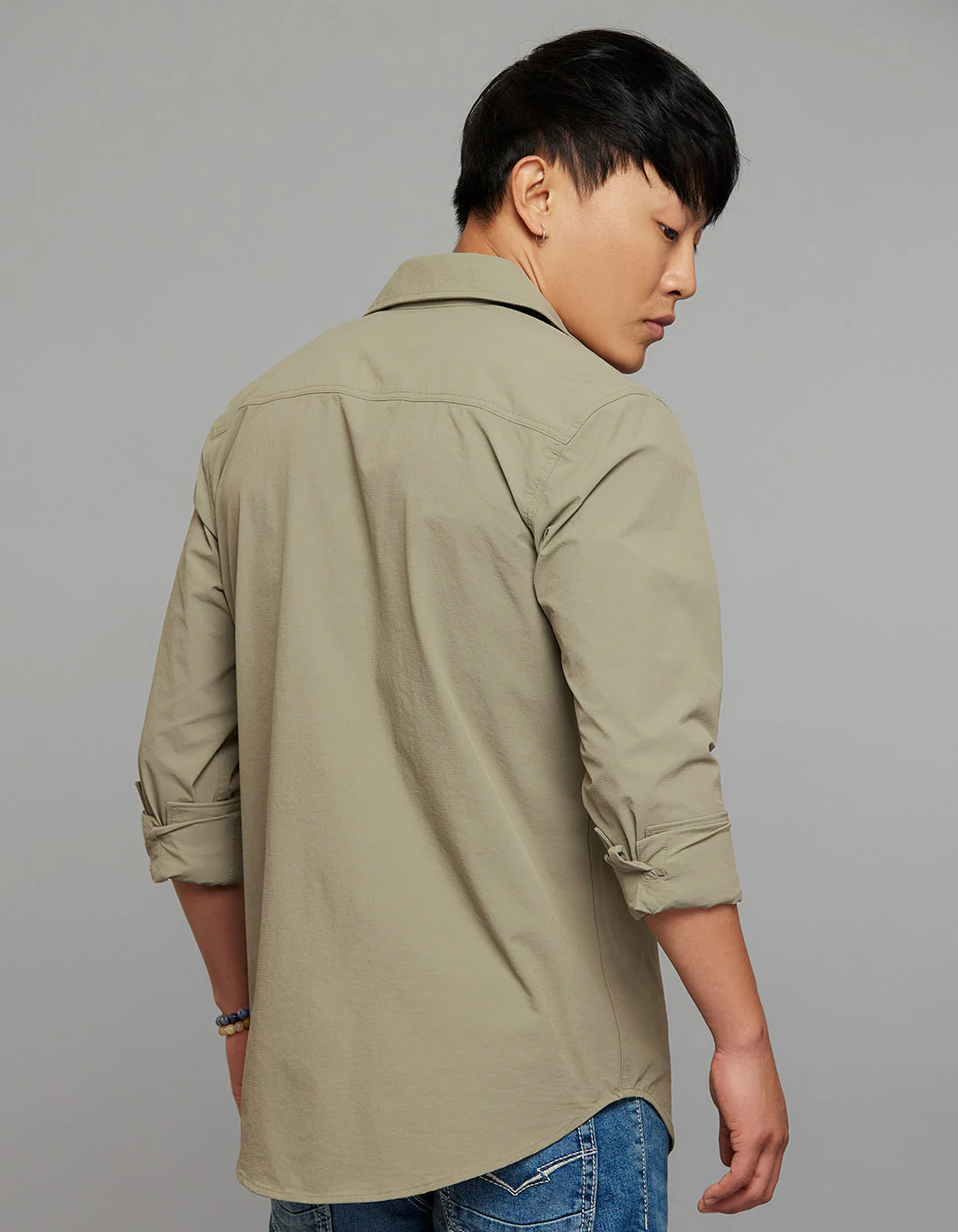 Cement Full Sleeves Cargo Shirt - Image 6