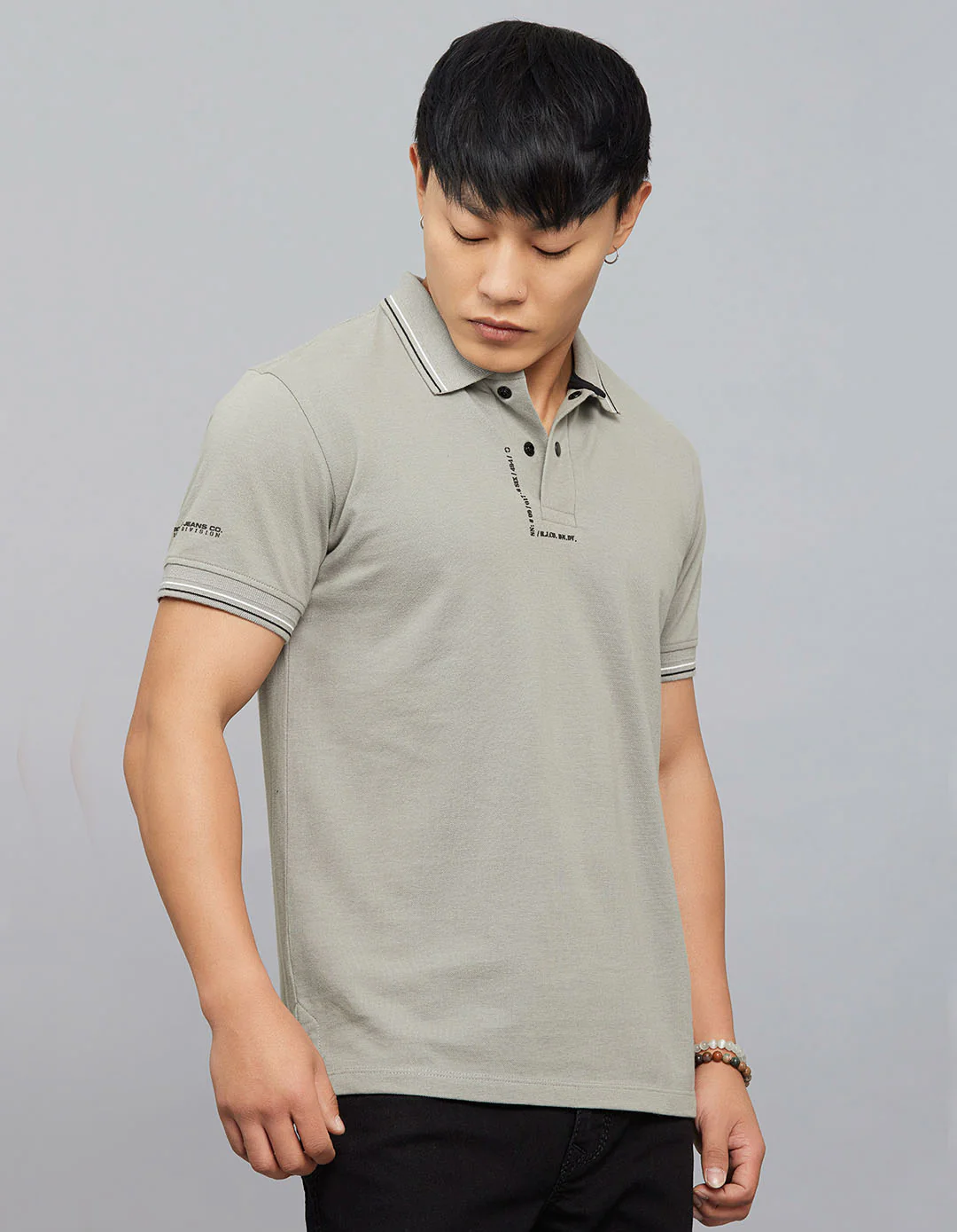 Cement Half Sleeves Pique Polo Tee - Image 4