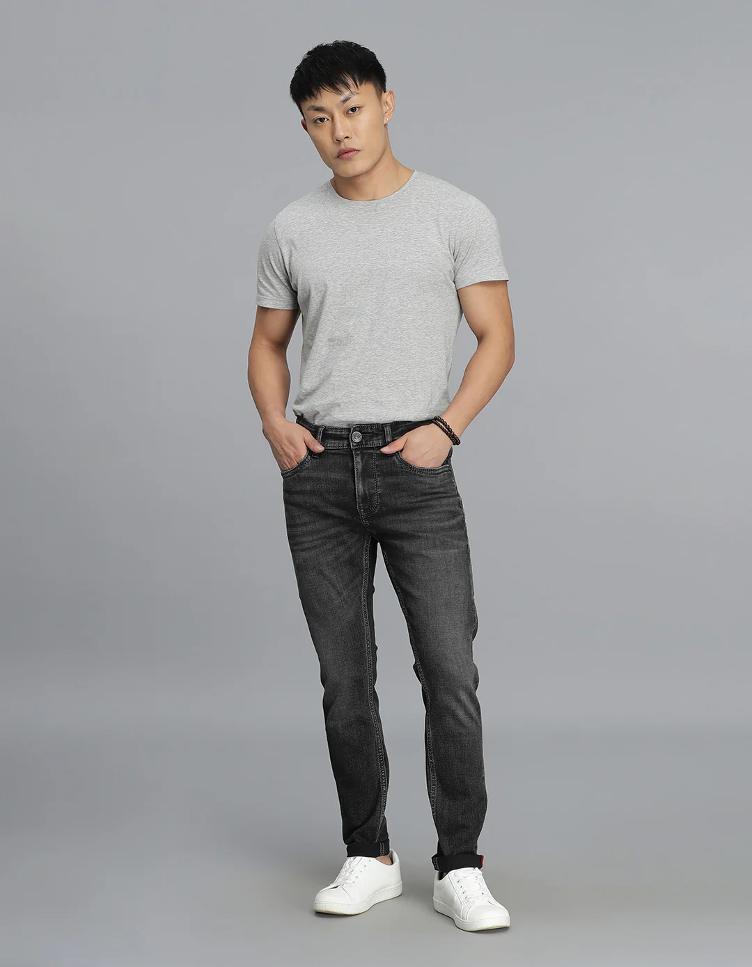 Charcoal 5 Pocket Low-Rise Ankle Length Jeans - Image 2
