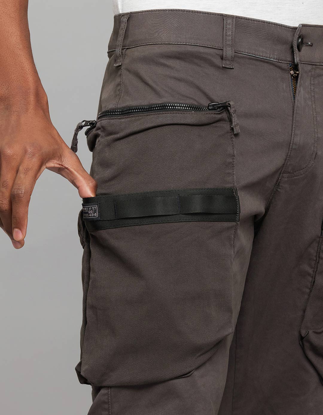 Charcoal Comfort Straight Fit Stretch Cargo Pants - Image 6