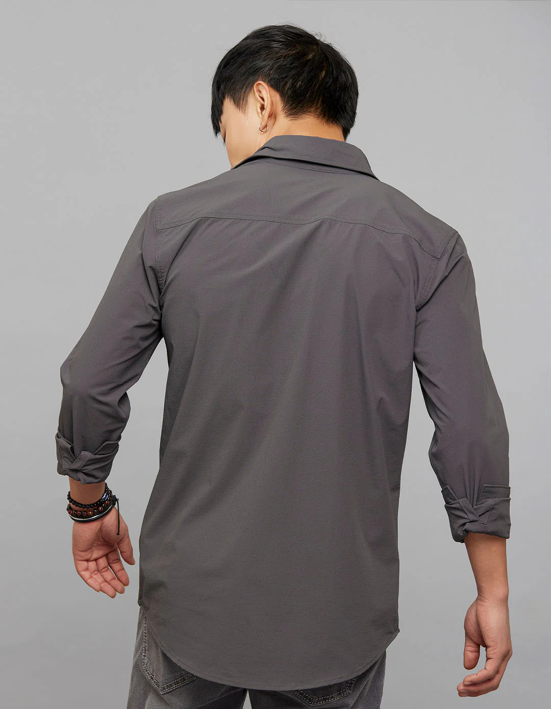 Charcoal Full Sleeves Cargo Shirt - Image 6