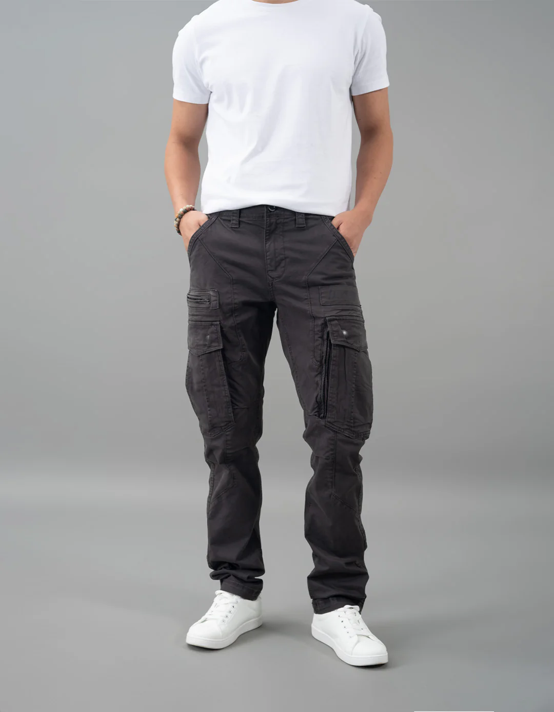 Charcoal Regular Fit Cargo Pant