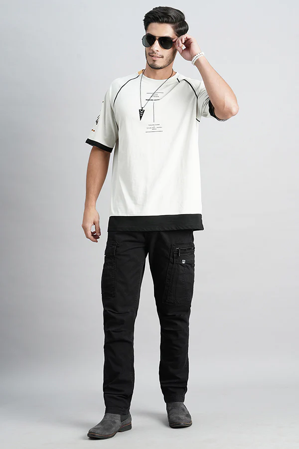 Charcoal Regular Fit Cargo Pant - Image 2