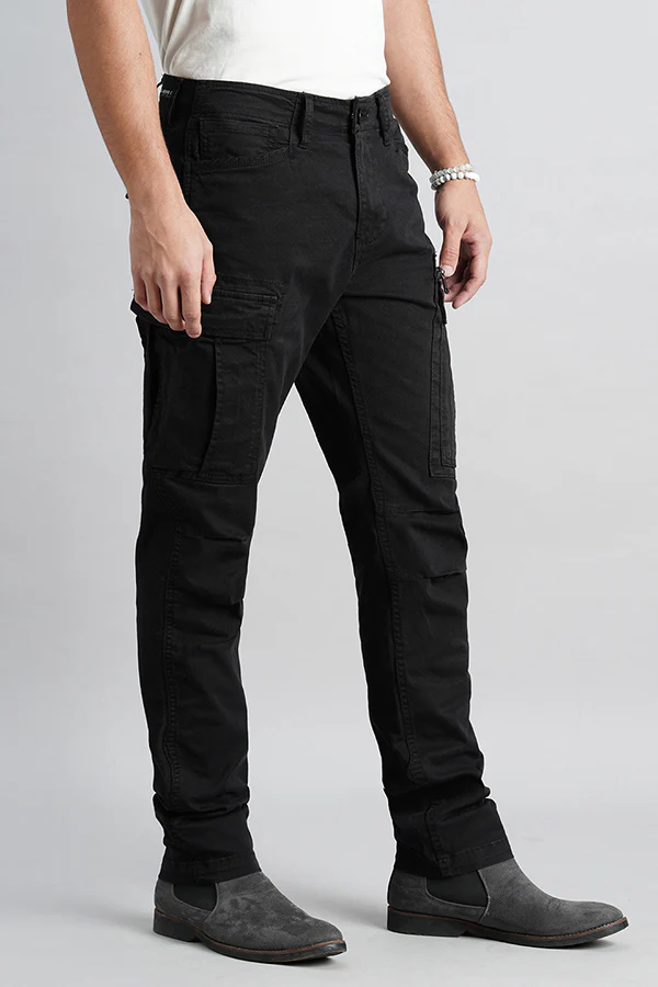 Charcoal Regular Fit Cargo Pant - Image 3