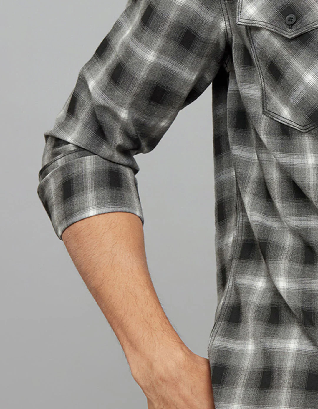Charcoal White Full Sleeves Check Shirt - Image 6