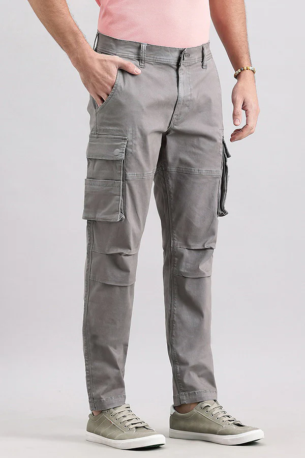 Clay Grey Regular Fit Cargo Pant - Image 3