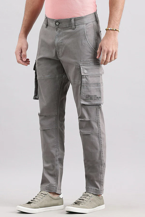 Clay Grey Regular Fit Cargo Pant - Image 4