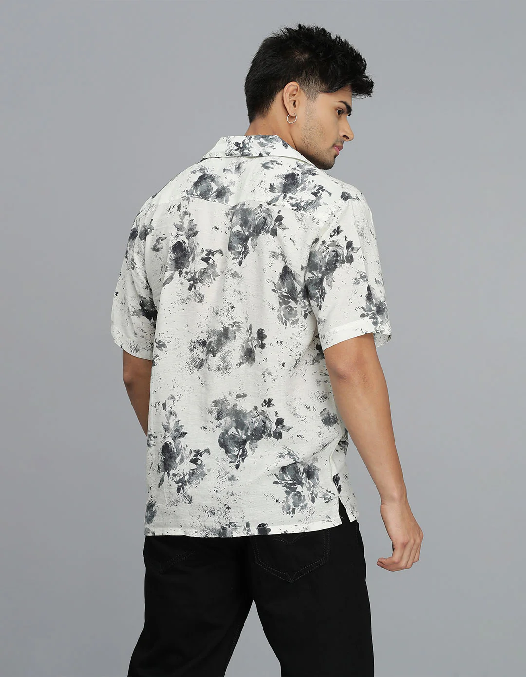 Cream B Green Half Sleeves Printed Shirt - Image 4