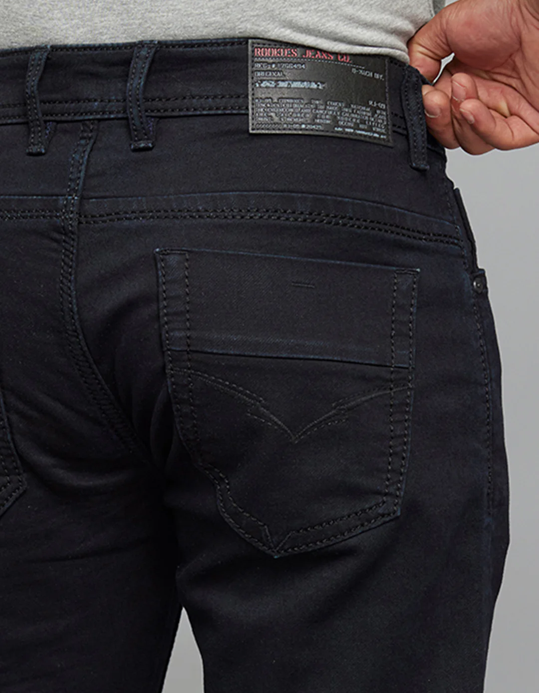 Dark Blue 5 Pocket Low-Rise Ankle Length Knit Stretch Jeans - Image 6