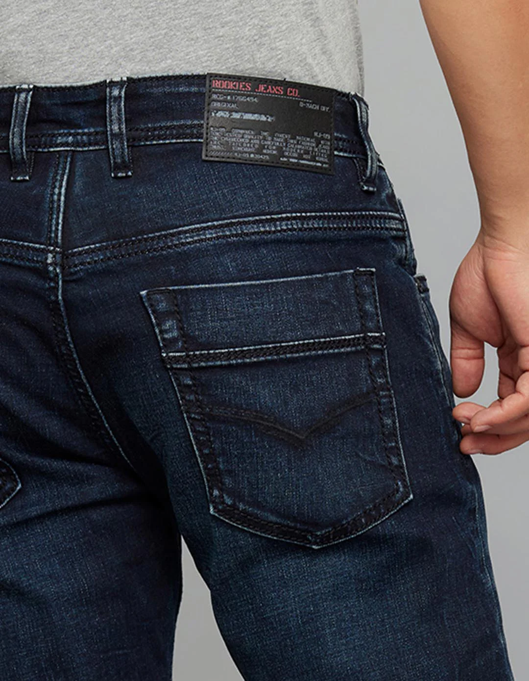 Dark Blue 5 Pocket Low-Rise Ankle Length Stretch Jeans - Image 6