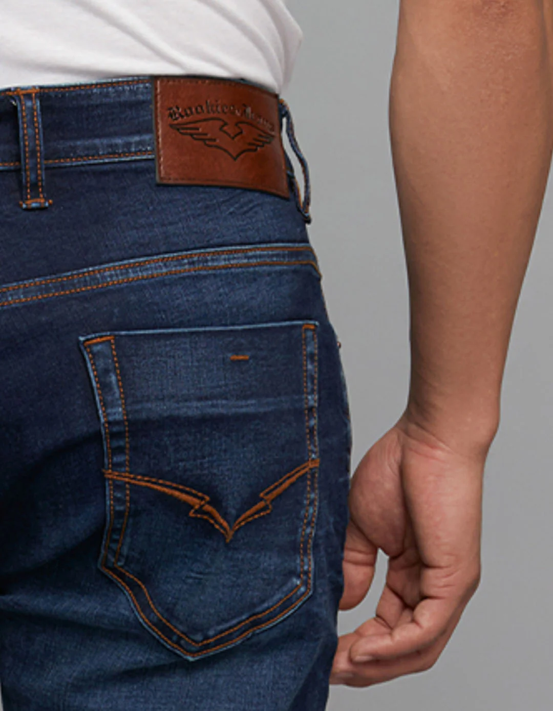Dark Blue 5 Pocket Low-Rise Tapered Ankle Length Classic Stretch Jeans - Image 6