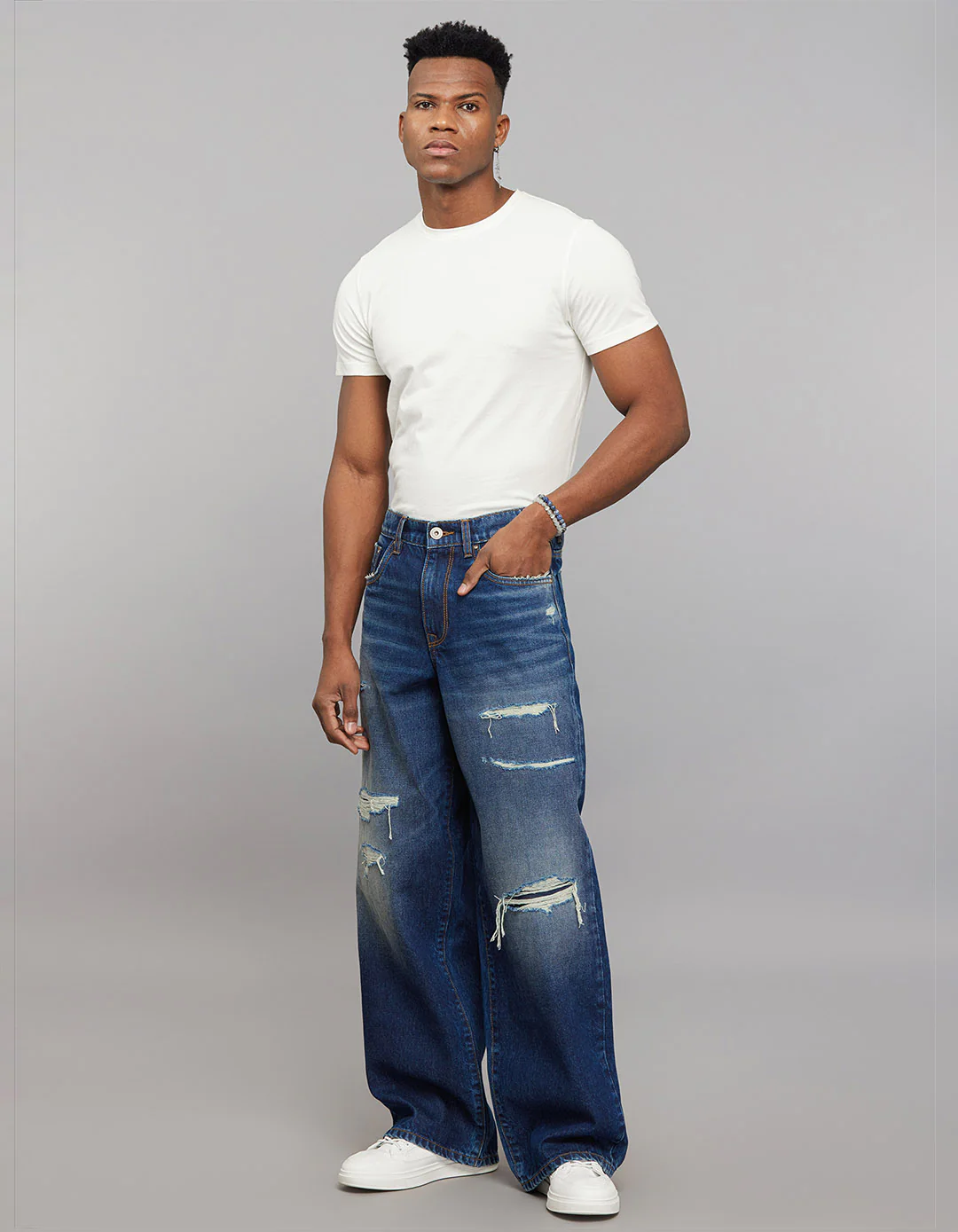 Dark Blue Extra Loose Fit Jeans - Image 2