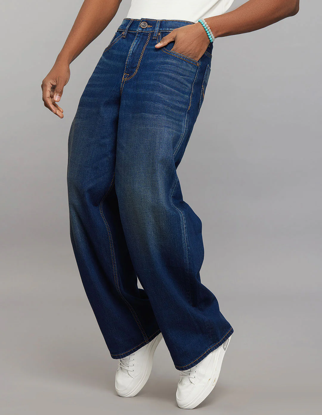 Dark Blue Extra Loose Fit Jeans - Image 3