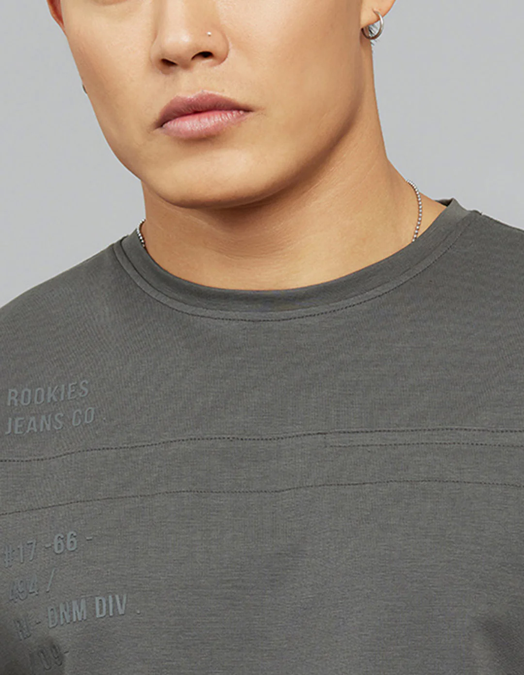 Dark Grey Full Sleeves Round Neck Tee - Image 5