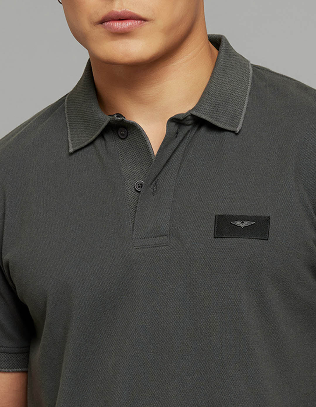 Dark Grey Half Sleeves Pique Polo Tee - Image 5