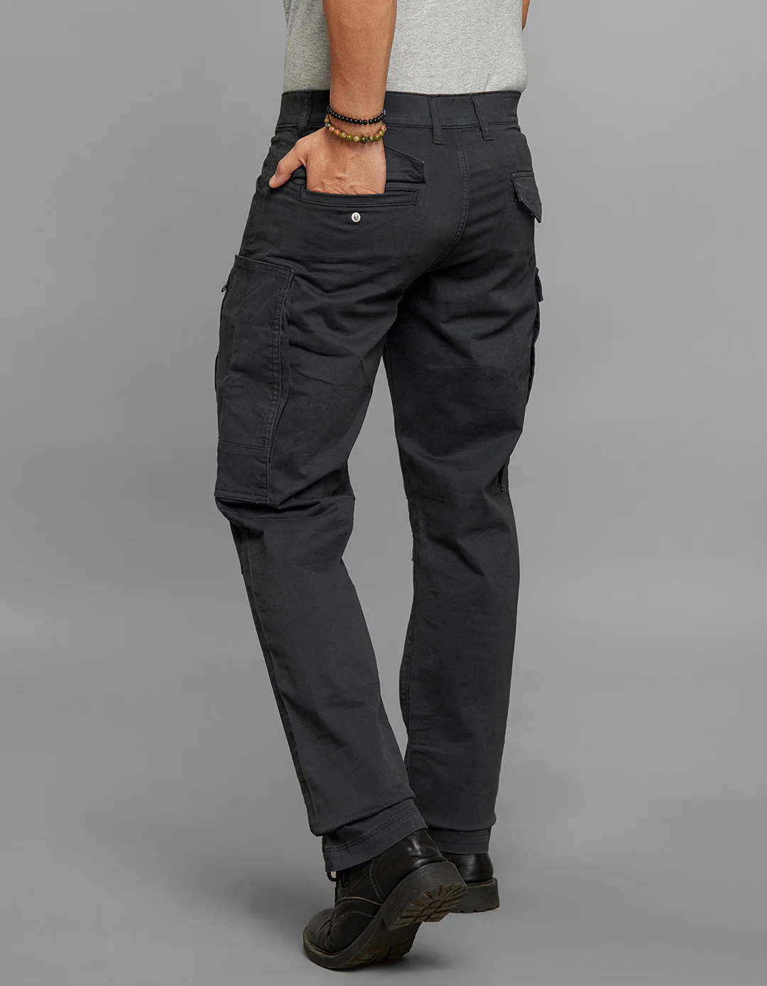 Dark Slate Comfort Straight Fit Stretch Cargo Pants - Image 6
